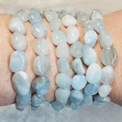 Aquamarine 8-10mm Nugget Bracelet