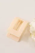 Almond Beige Flat Rectangle Hair Clip