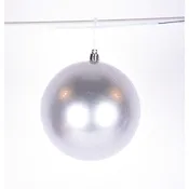100MM PLASTIC BALL ORNAMENT/ SILVER
