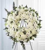 ALL WHITE FUNERAL WREATH