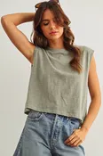 •ALANI• cotton slub knit top