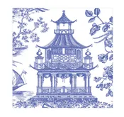 Chinoiserie Toile Pagoda Luncheon Napkins
