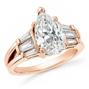 14K Rose Gold Pear Cut Diamond Engagement Ring