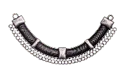 109mm Contemporary Collar Pendant - Made of Pewter - 2 Loops and 43 Holes - Available in 5 Finishes - K97