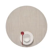 Chilewich Mini Basketweave Placemat - Parchment, Round