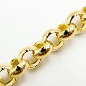 000HVR0534000. 14K Solid Yellow Gold Round Rolo Hollow Chain Necklace