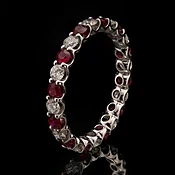Alternating Rubies and Diamonds Eternity Band
