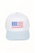 Americana USA Wave Bow Flag Embroidered Baseball Cap