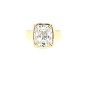 14K Yellow Gold Antique Cushion Wide Band Solitaire Semi-Mount | Size 6.5