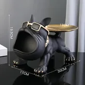 30cm Bulldog Resin Statue with Storage