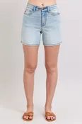 Judy Blue 2-Button Light Denim Shorts with Pockets (Online Exclusive)