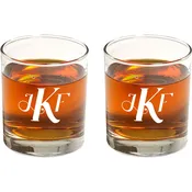 Fancy Initial Whiskey Glasses Set