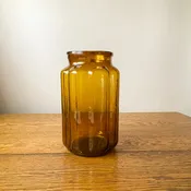 Amber Hungarian Hand-Blown Glass Pickle Jar
