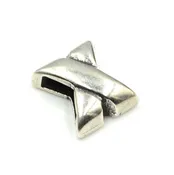 10mm Slider- X Marks- Antique Silver