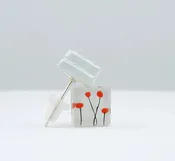 Glass Post Earrings - Patterned