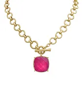 25mm Square Stone Pendant Necklace