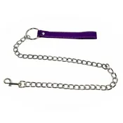 Chain Leash with Wrist Strap by Fetish Pleasure Play in Purple - 31"