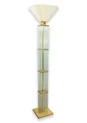 1960s Gaetano Sciolari Brass and Glass Cane Mid Century Modern Floor Lamp