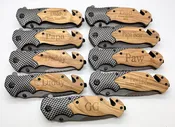 Engravable Olive Wood Folding Knife