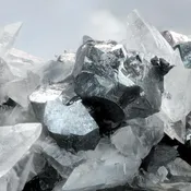 ACANTHITE after ARGENTITE with CALCITE