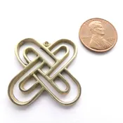 Adinkara Pendants, Brass, Kramo Bone, Large, 30mm long