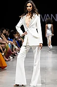 Beaded V Neckline Off White Two Piece Suit Style 23336