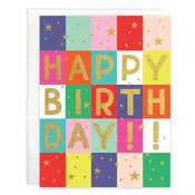 Birthday Greeting Card - Colorful Squares