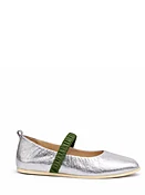 ATHENARA By MARCELA HERNANDEZ Silver Ballet Flat