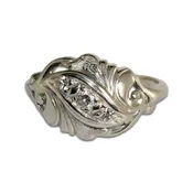 14K White Gold Antique Diamond Ring 0.10ct