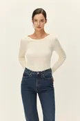 Cream Arlette Boatneck Top