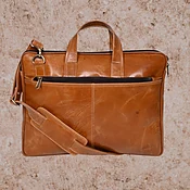 ARDAN Genuine Leather 15Inch Laptop Sleeve Bag Sleek Design Office Bag AL13A Brown Color