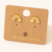 Gold Dipped Rainbow Stud Earrings: G