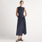 Amelia Asymmetric-Neck Wrap Dress