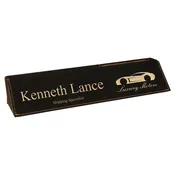 10 1/2" Laserable Leatherette Desk Wedge with Business Card Holder