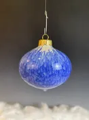 Blue on White Pointed Orb Christmas Ornament (9968)