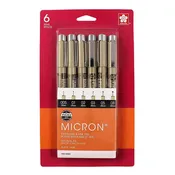 Pigma Micron Pen Set 6 Sizes - Black