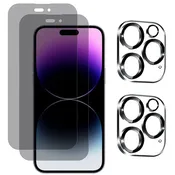 2Pcs Privacy Screen Protectors And 2Pcs Camera Lens Tempered Glass Screen