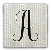 "A" Alphabet 1 Tumbled Stone Coaster