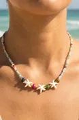 Beaded Starfish Charms Necklace
