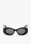 Anagram Oval Sunglasses Black - Loewe