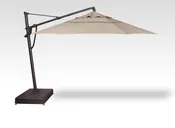 11' Cantilever Plus Umbrella,  Black Pole with Khaki O'Bravia Canopy  & Stationary Base