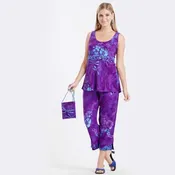Beach Belle Empire Waist Tropical Pant Set