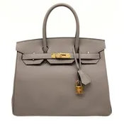 Birkin 30 Gris Asphalt Epsom Gold Hardware