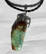 Polychrome Reversible Stone Mountain Turquoise "Character Bead" pendant