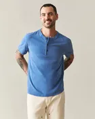 Men's Broken-In Premium Slub Henley - Vintage Deja Vu Blue