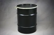 10 Gallon Open Top Black Steel Drum – Reconditioned