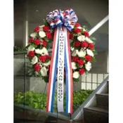 30 INCH RED WHITE AND BLUE WREATH  [TT-ANC2]