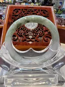 Real Burmese Jade Bangle  (Size: 53mmX8X8) #701001
