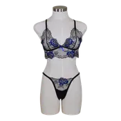 1037  Metallic Peony Bralette Set