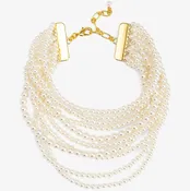 10 Strand Small Pearl Collar Necklace